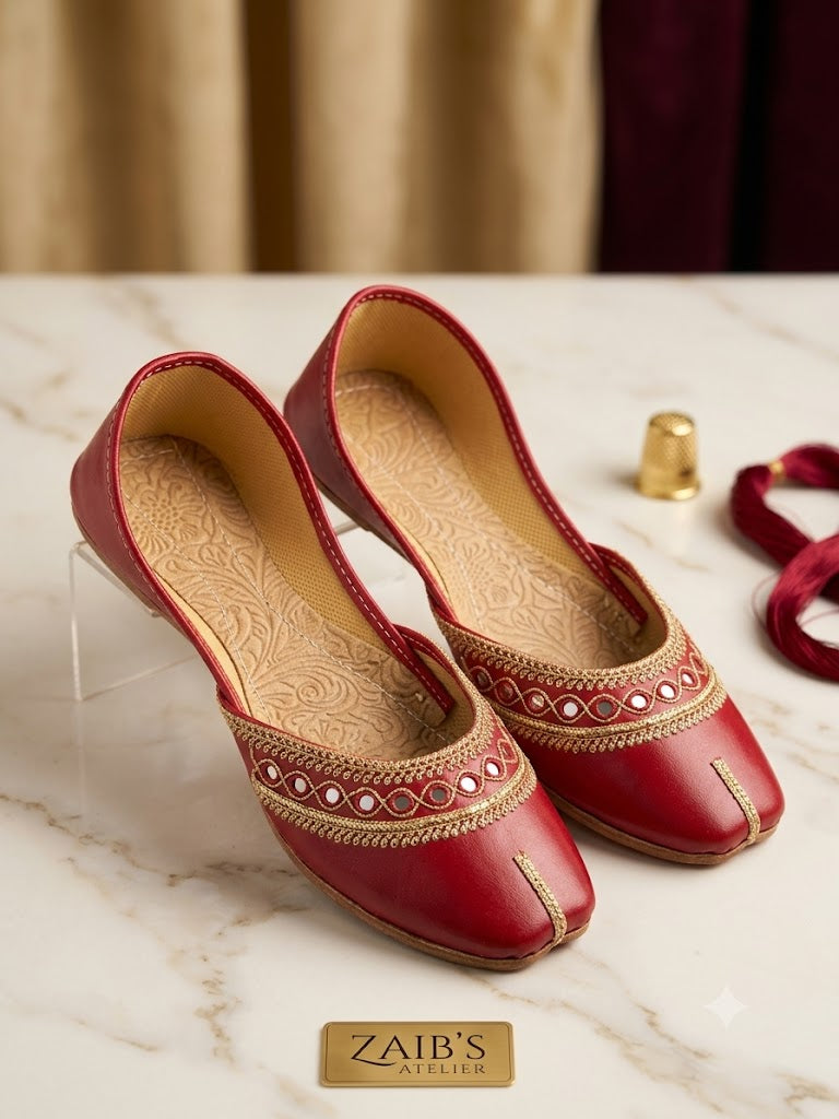 Red Khussa Pakistani wedding wear