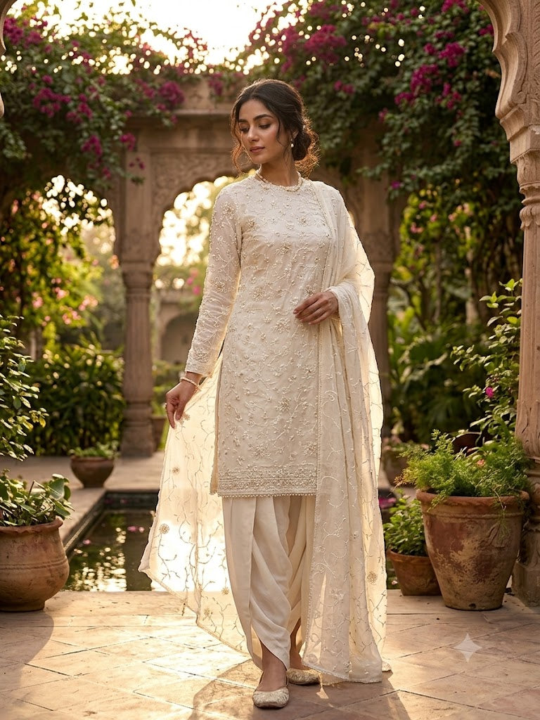 White Chiffon Suit