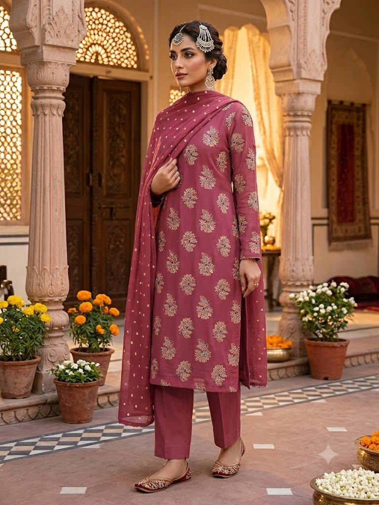 Three Piece Sitara Work Suit