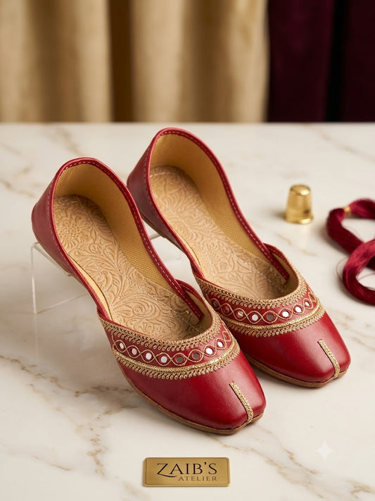 Red Khussa Pakistani wedding wear