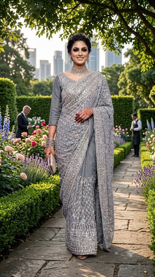 Sky Blue Saree