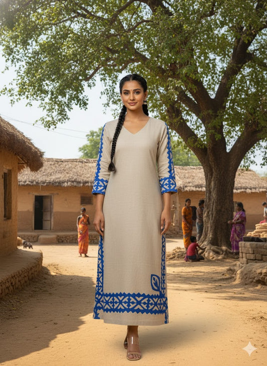 Khaki Kurta - 1 PC Unstitched