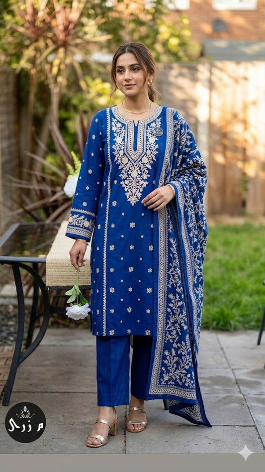 3 Piece Unstitched Suit